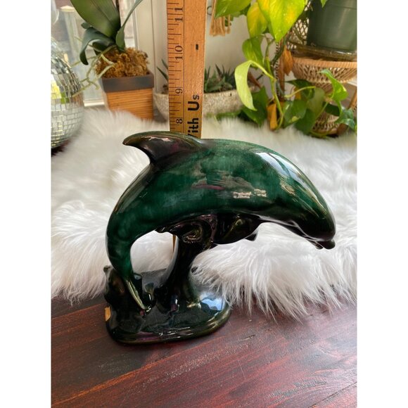 Vintage canuck canadian pottery dolphin ceramic drip glaze - Picture 6 of 7